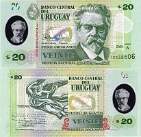 *20 Pesos Uruguayos Uruguay 2020-21, P101 UNC polymer - Kliknutím na obrázok zatvorte -